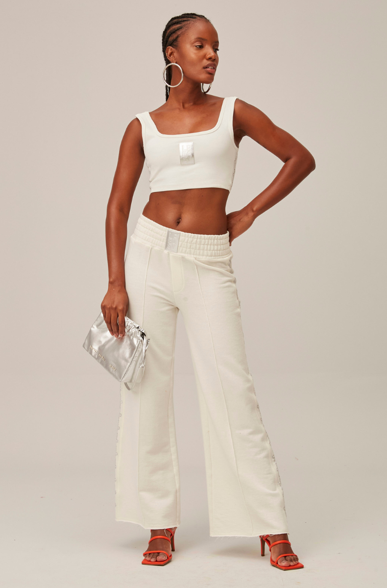 CALÇA WIDE LEG CINTURA ALTA EASY-LANÇA PERFUME OFF WHITE