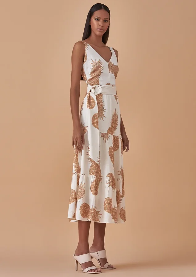 Dress Vestido Cholet VESTIDO MIDI LINHO CHOLET ESTAMPADO