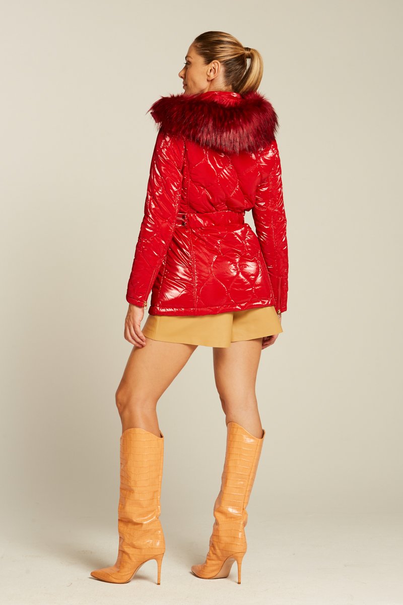 JAQUETA NYLON GOTAS PATRICIA AZZ VERMELHO