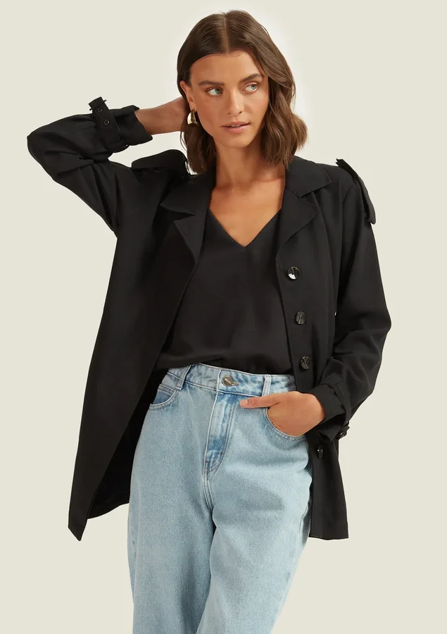 PARKA UTILITARIA SHOULDER PRETO