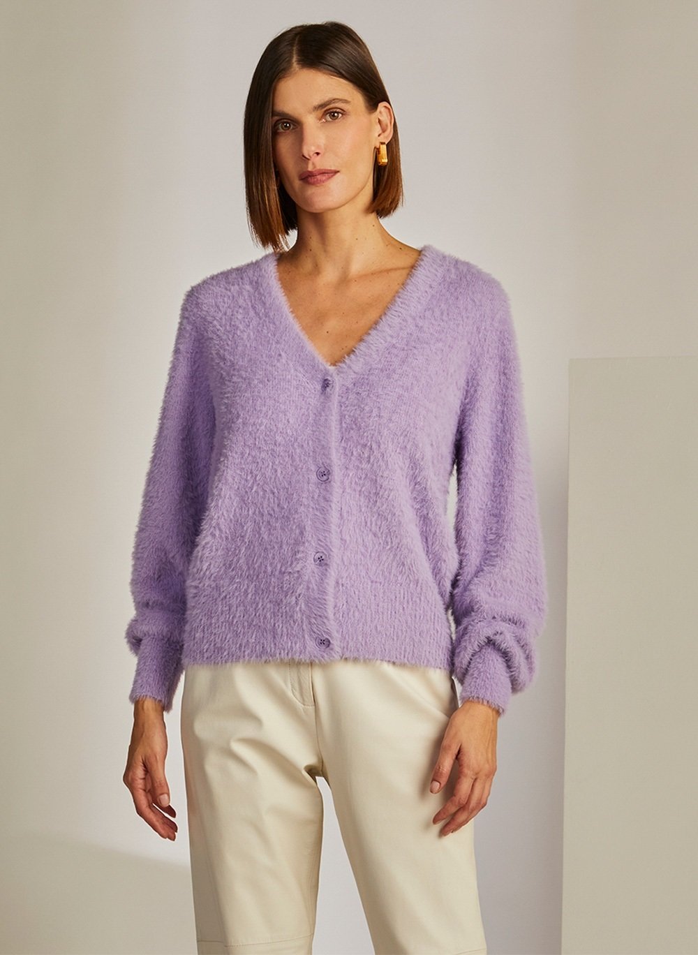 CARDIGAN GIO II LE LIS BLANC LILAS