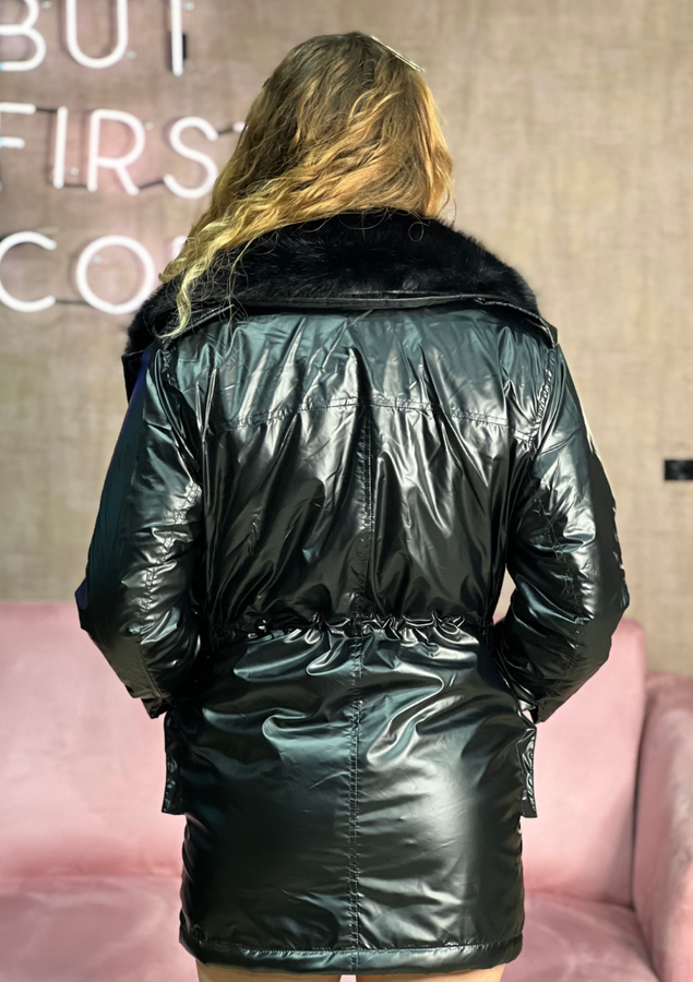 CASACO PARKA NYLON PATRICIA AZZ PRETO