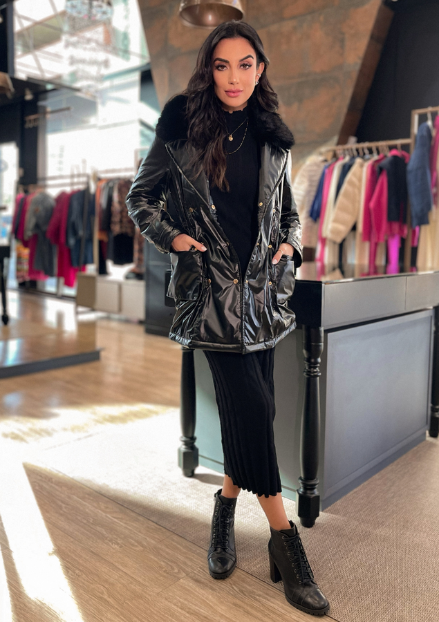 CASACO PARKA NYLON PATRICIA AZZ PRETO