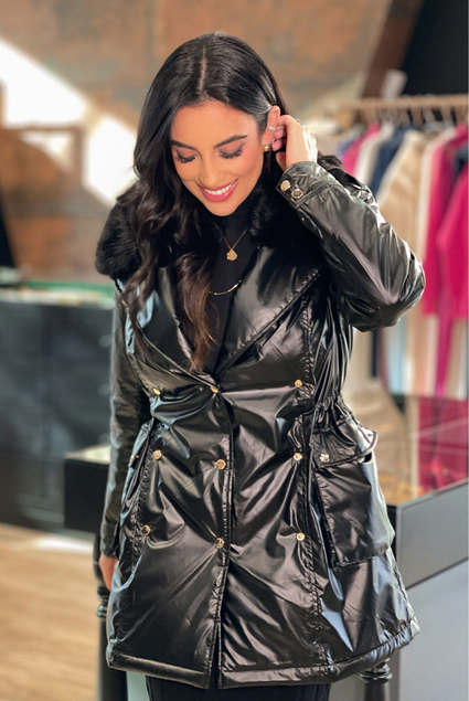 CASACO PARKA NYLON PATRICIA AZZ PRETO
