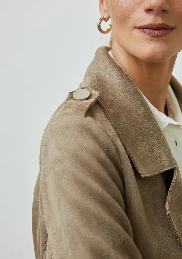 CASACO SUEDE SHOULDER FUME