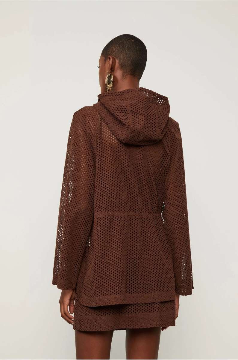PARKA COM BOLSOS E CAPUZ BURROW MARROM ANIMALE