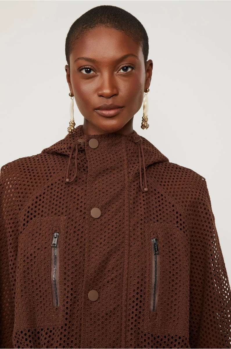 PARKA COM BOLSOS E CAPUZ BURROW MARROM ANIMALE