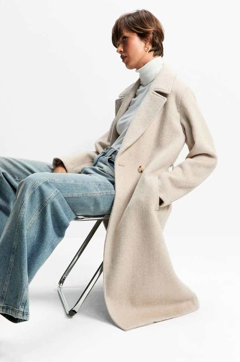 CASACO LONGO FAIXA AREIA SHOULDER